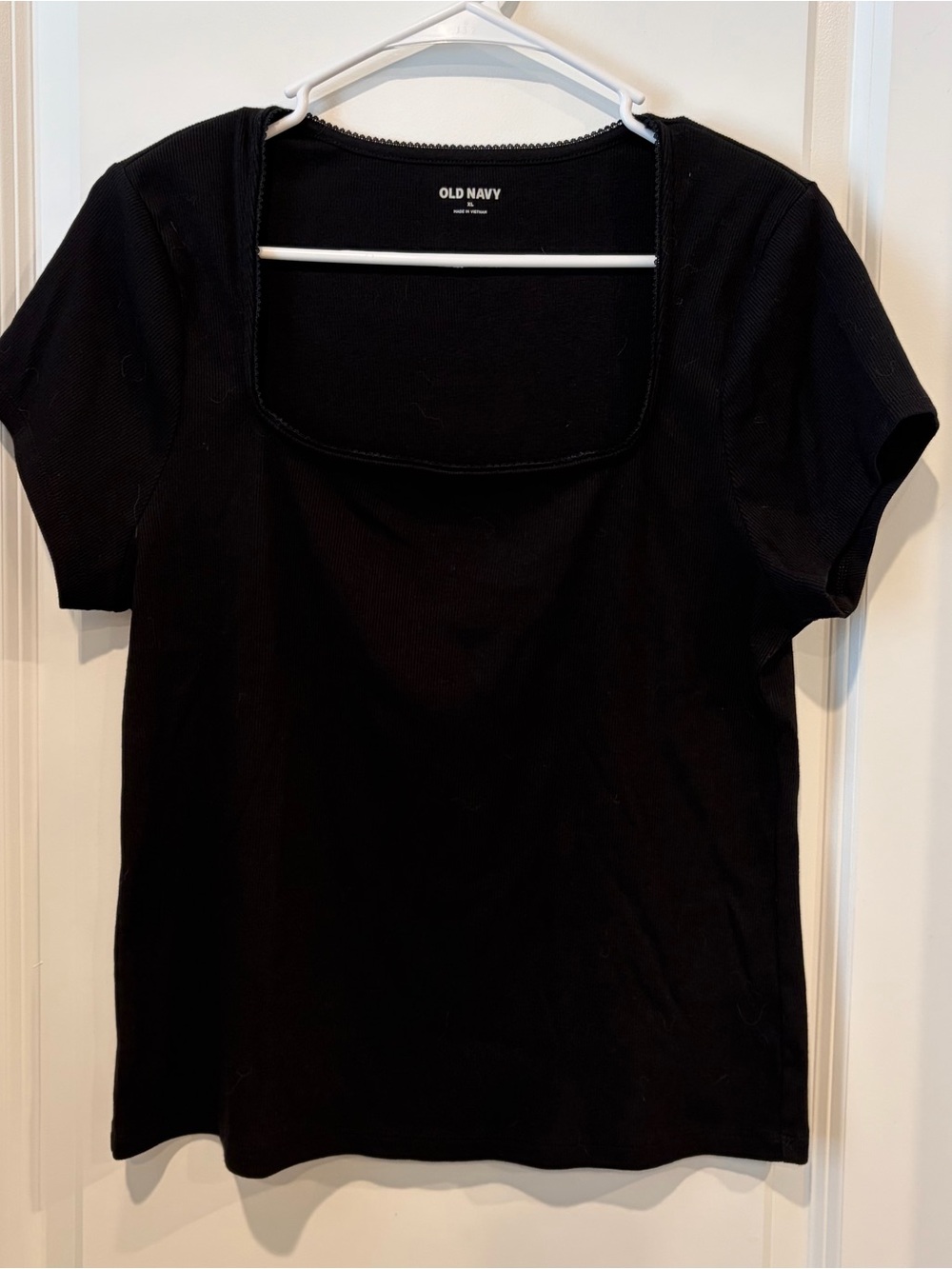 Old Navy Black Square Neck Short Sleeve Tee